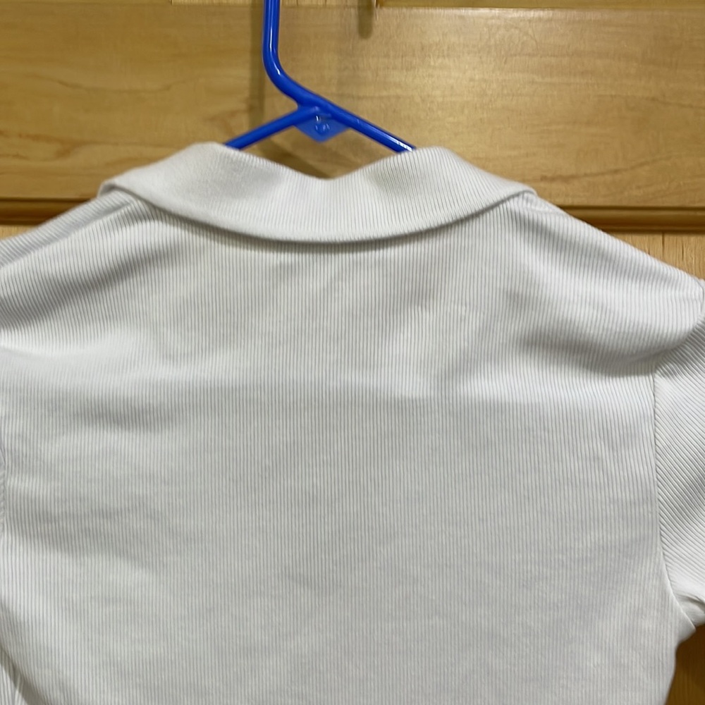 Zara collared white v neck crop top size S - Picture 6 of 8